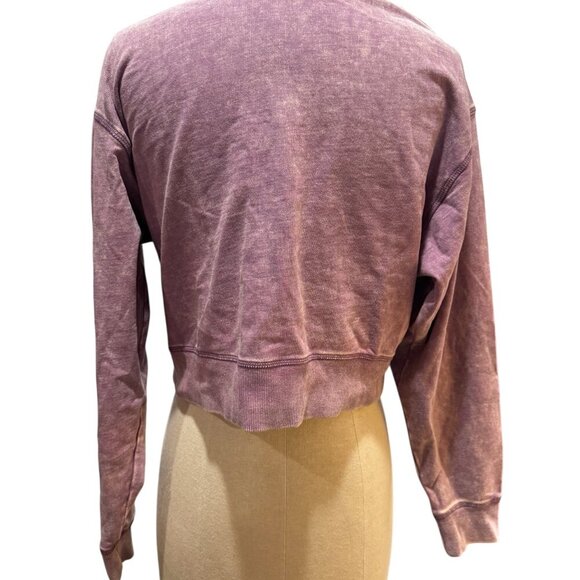 Brooklyn’s Double Zero Women’s M Purple Acid Wash Long Sleeve Crop Top - Picture 4 of 4